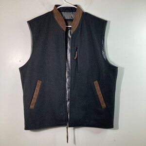 Mens Madison Creek Outfitters Wool Blend Vest Charcoal Gray Black Brown L